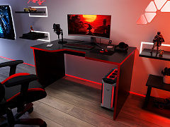 Геймерский стол С-240 черный/красный