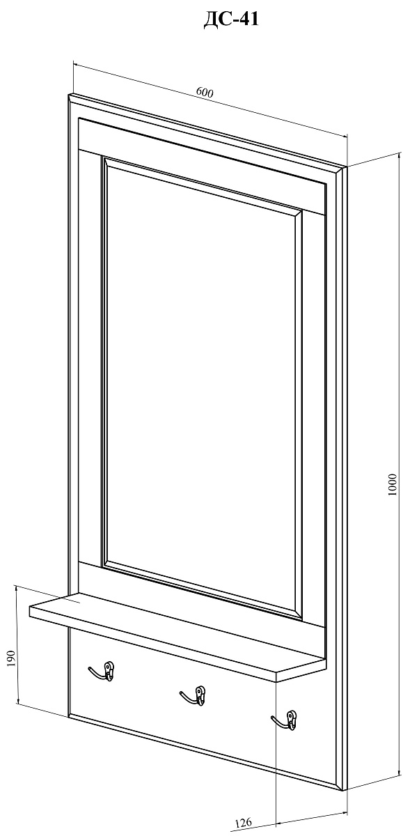 Зеркало ДримСтар ДС-41 дуб эвок/дуб сонома темный