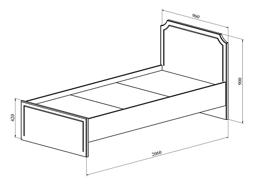 Кровать ДримСтар ДС-50 (900х2000) дуб эвок/дуб сонома темный