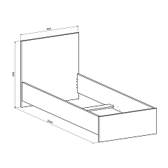 Кровать Виктория ВИ-22 (800x2000) дуб крафт золотой