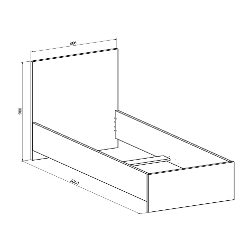 Кровать Виктория ВИ-22 (800x2000) дуб крафт золотой