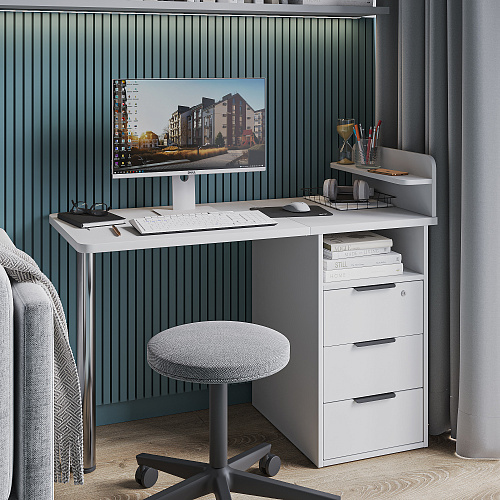 Стол С-405 белый структурный/меренга