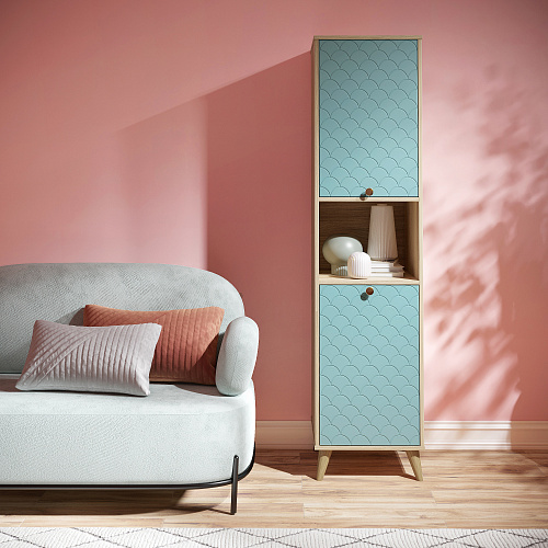 Пенал Велламо ВО-03 блэквуд ячменный/бирюза