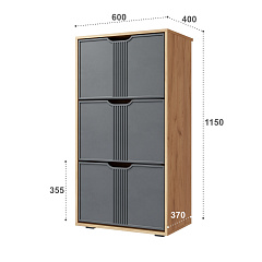 Тумба Эмилия ЭЛ-43 дуб крафт золотой/графит 