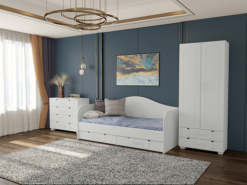 Кровать ДримСтар ДС-51 (800х2000) белое дерево