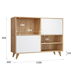 Комод Ирма ИР-11 дуб крафт/белый структурный