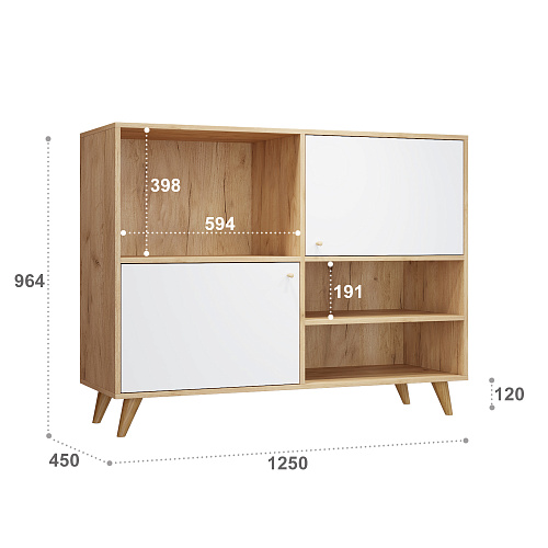 Комод Ирма ИР-11 дуб крафт/белый структурный