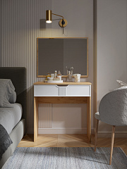 Стол туалетный ЭЛ-36 дуб крафт золотой/меренга