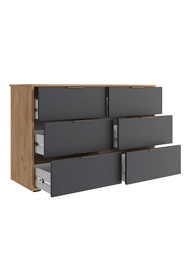 Комод Оптима ОП-15 (1202х426) дуб крафт золотой/графит