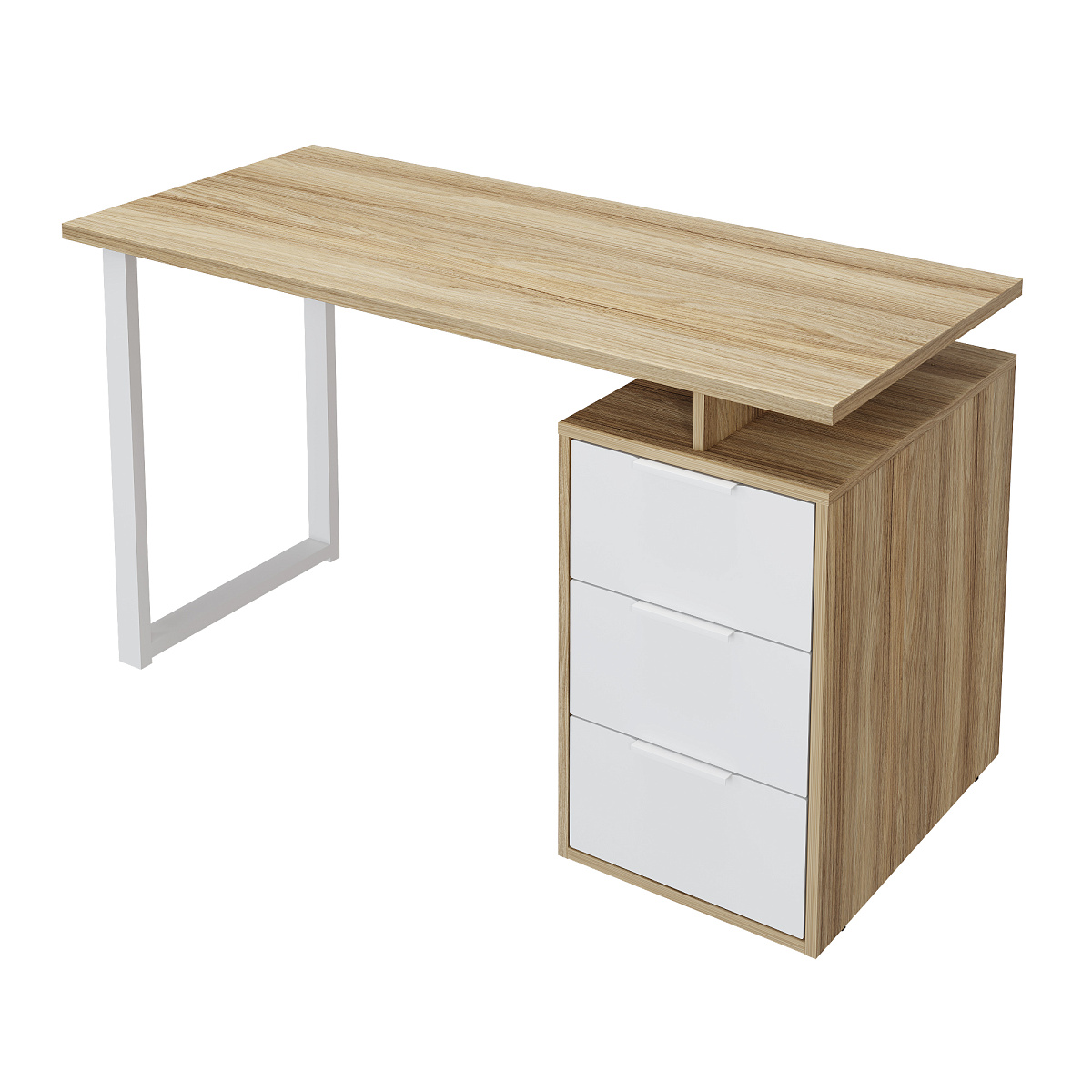 Стол С-416 блэквуд ячменный/меренга (1350*600 белая опора)