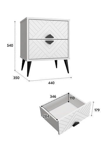 Тумба прикроватная Астрид АР-04 белый бриллиант/бланж