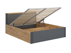 Кровать с ПМ Эмилия ЭЛ-34 (160х200) дуб крафт золотой/графит