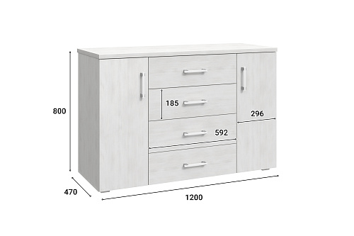 Комод Виктория ВИ-70 северное дерево светлое