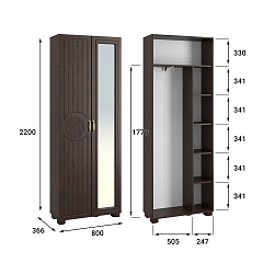 Шкаф комбинированный «Монблан» МБ-21К венге/орех шоколадный