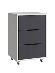 Тумба мобильная К-54 белый структурный/графит