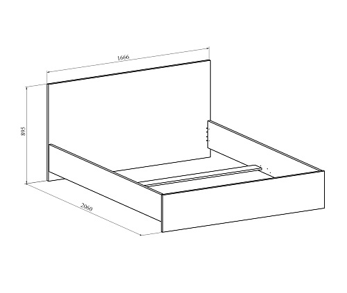 Кровать Виктория ВИ-24 (1600x2000) северное дерево светлое