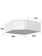 Антресоль Эмилия ЭЛ-55 белый структурный/меренга