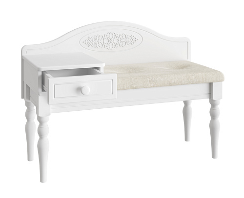 Банкетка Ассоль АС-41 (ящик слева) белое дерево