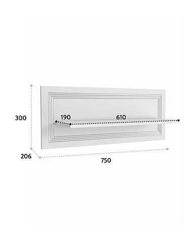 Полка Оливия ОЛ-17 (750) белый бриллиант/бланж
