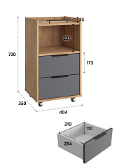 Тумба К-30 дуб крафт золотой/графит