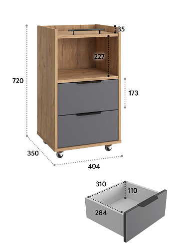 Тумба К-30 дуб крафт золотой/графит
