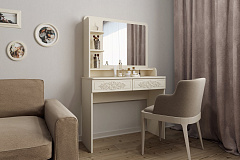 Полка с зеркалом ТН-2 ваниль