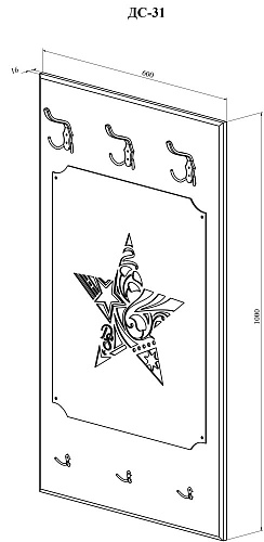 Вешалка ДримСтар ДС-31 белое дерево