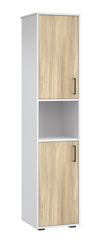 Шкаф-пенал Оскар ОС-02 белый структурный/блэквуд ячменный