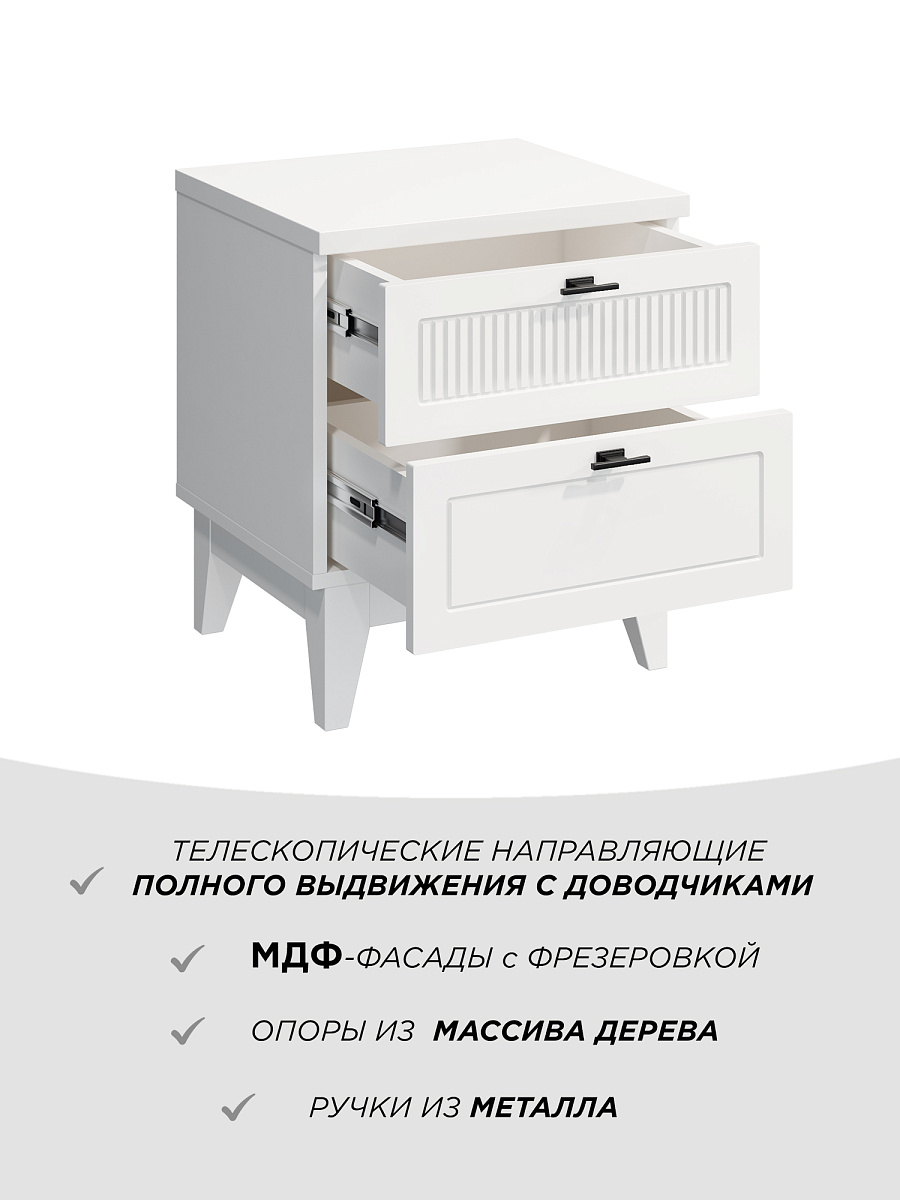 Тумба прикроватная Ларри ЛР-04 белый бриллиант/бланж