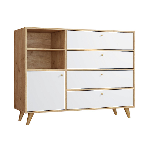 Комод Ирма ИР-12 дуб крафт/белый структурный