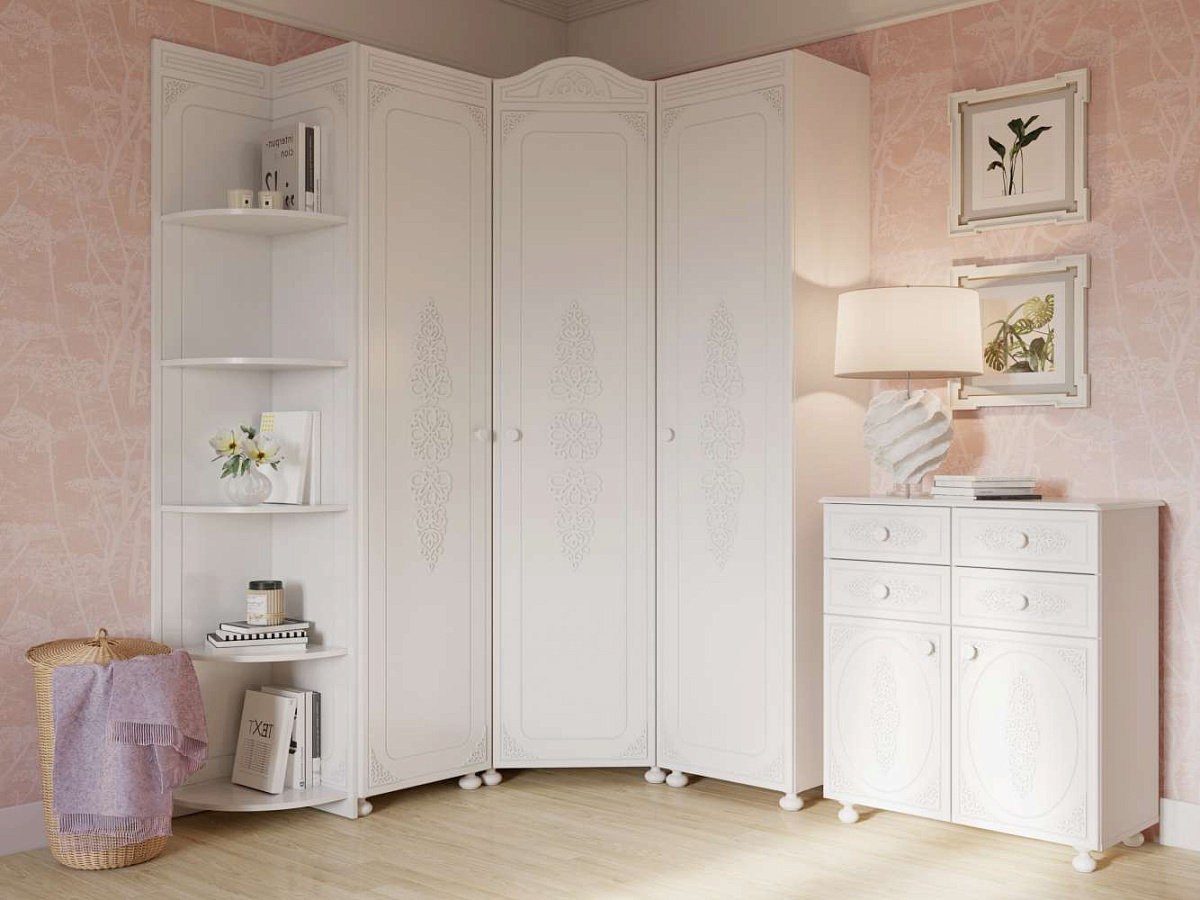 Гарнитур для прихожей Ассоль АС-039 белое дерево