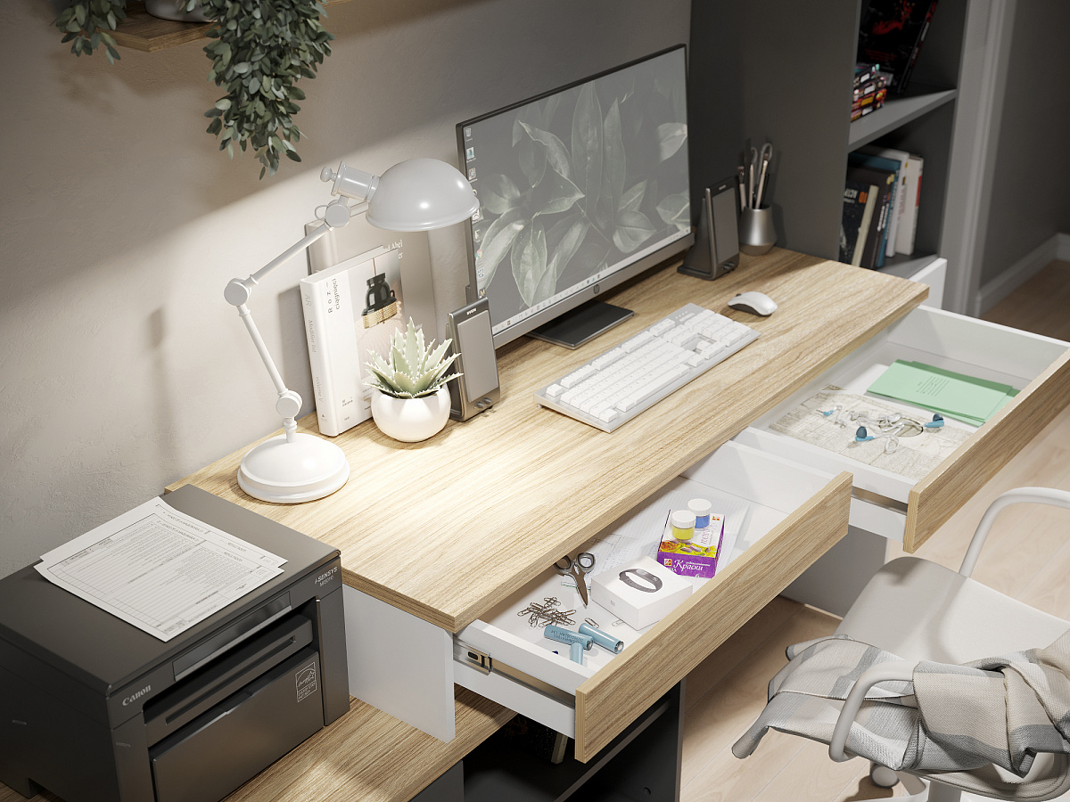 Комплект мебели Скайлайт СЛ-012 блэквуд ячменный/графит/белый/меренга