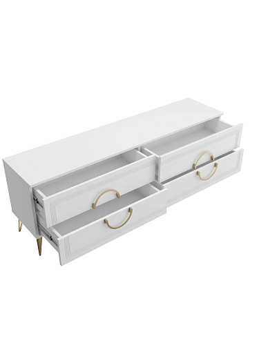 Тумба ТВ Оливия ОЛ-04 белый бриллиант/бланж