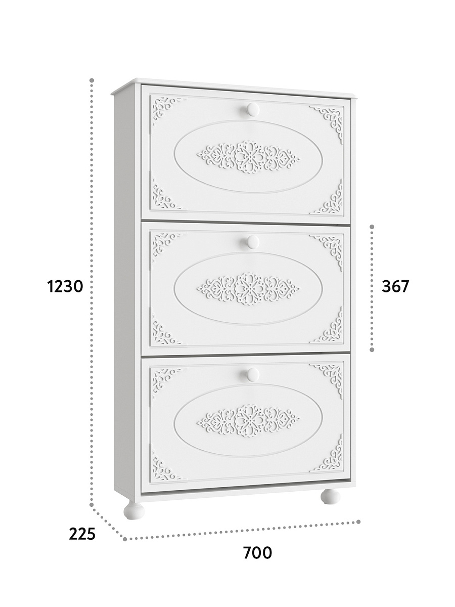 Тумба для обуви (обувница) Ассоль АС-46 белое дерево