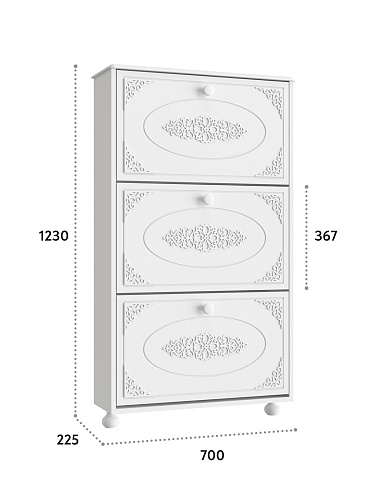 Тумба для обуви (обувница) Ассоль АС-46 белое дерево