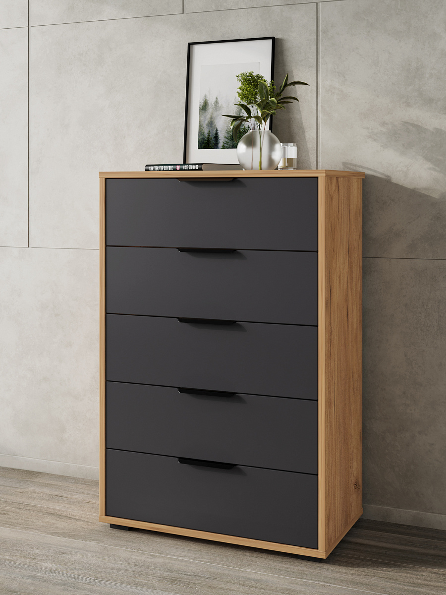 Комод Оптима ОП-05 дуб крафт золотой/графит