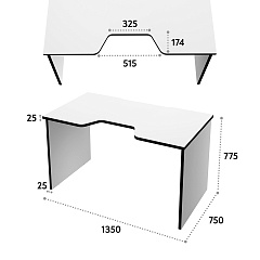 Геймерский стол С-240 белый/черный