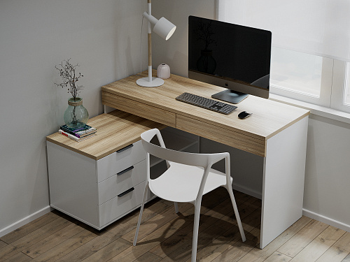 Стол Скайлайт СЛ-21К блэквуд ячменный/белый/меренга