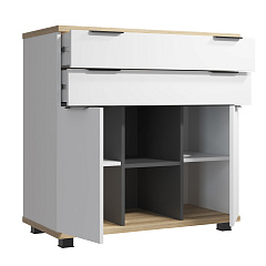 Комод Скайлайт СЛ-10К блэквуд ячменный/графит/белый/меренга