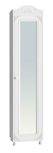 Шкаф Ассоль АС-53К с зеркалом (правый с короной) белое дерево