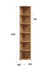 Стеллаж угловой Агата АТ-9 дуб крафт золотой