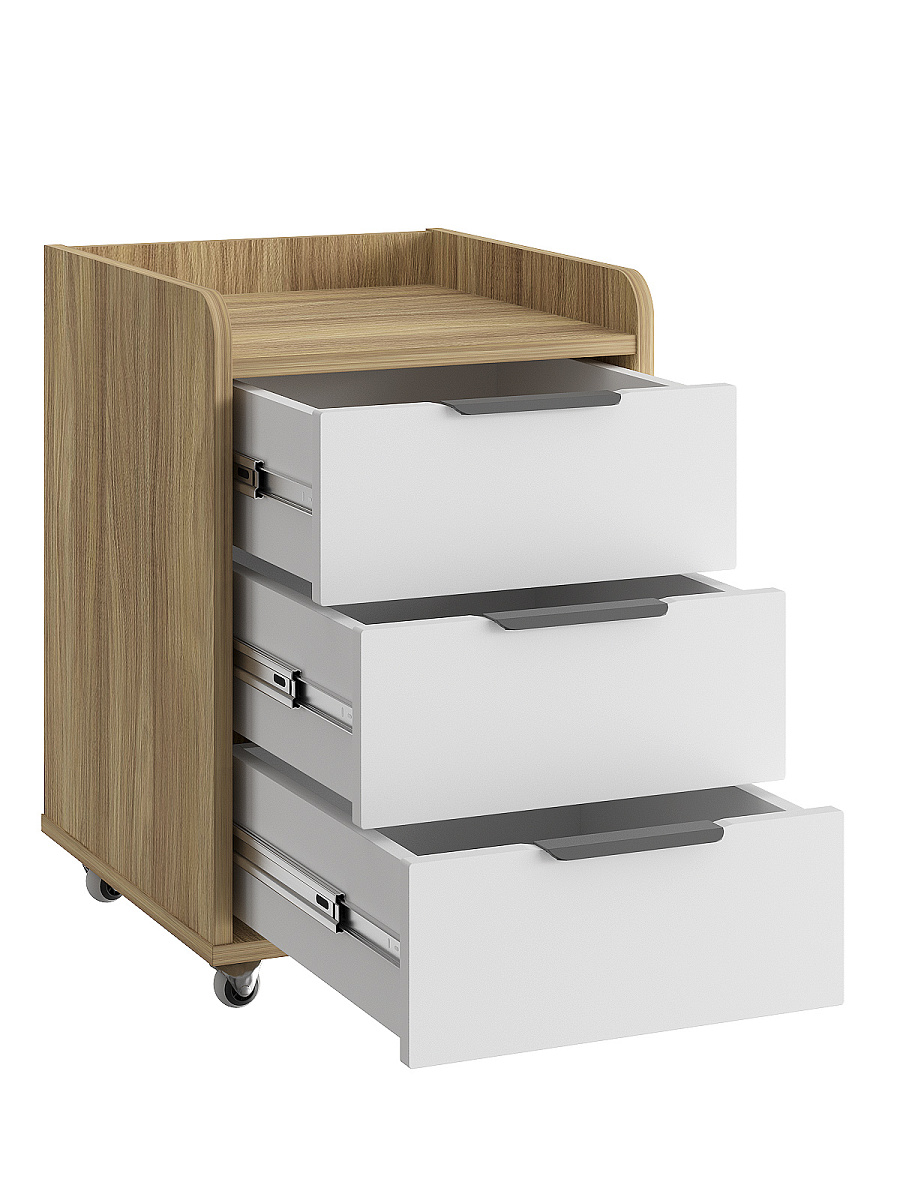 Тумба мобильная К-56 блэквуд ячменный/меренга