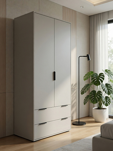 Шкаф платяной Оптима ОП-25 глиняный серый/риолит