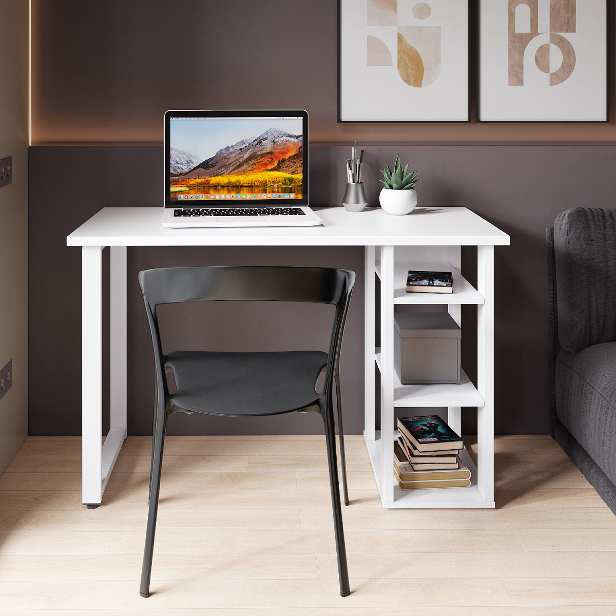 Стол С-611 (1200х600) белый структурный 