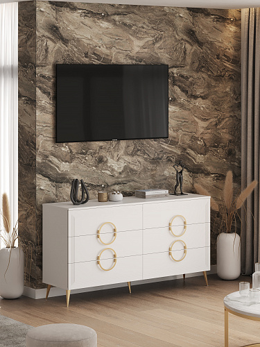 Комод Оливия ОЛ-07 белый бриллиант/бланж