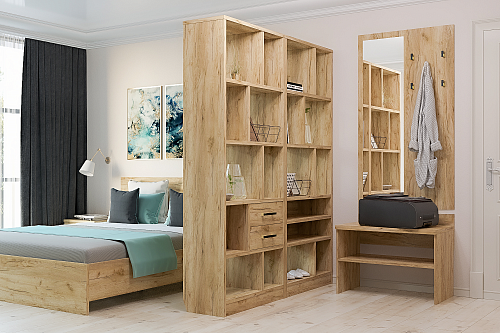 Комплект мебели для прихожей Виктория ВИ-011 дуб крафт золотой