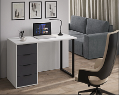 Стол С-400 белый структурный/графит