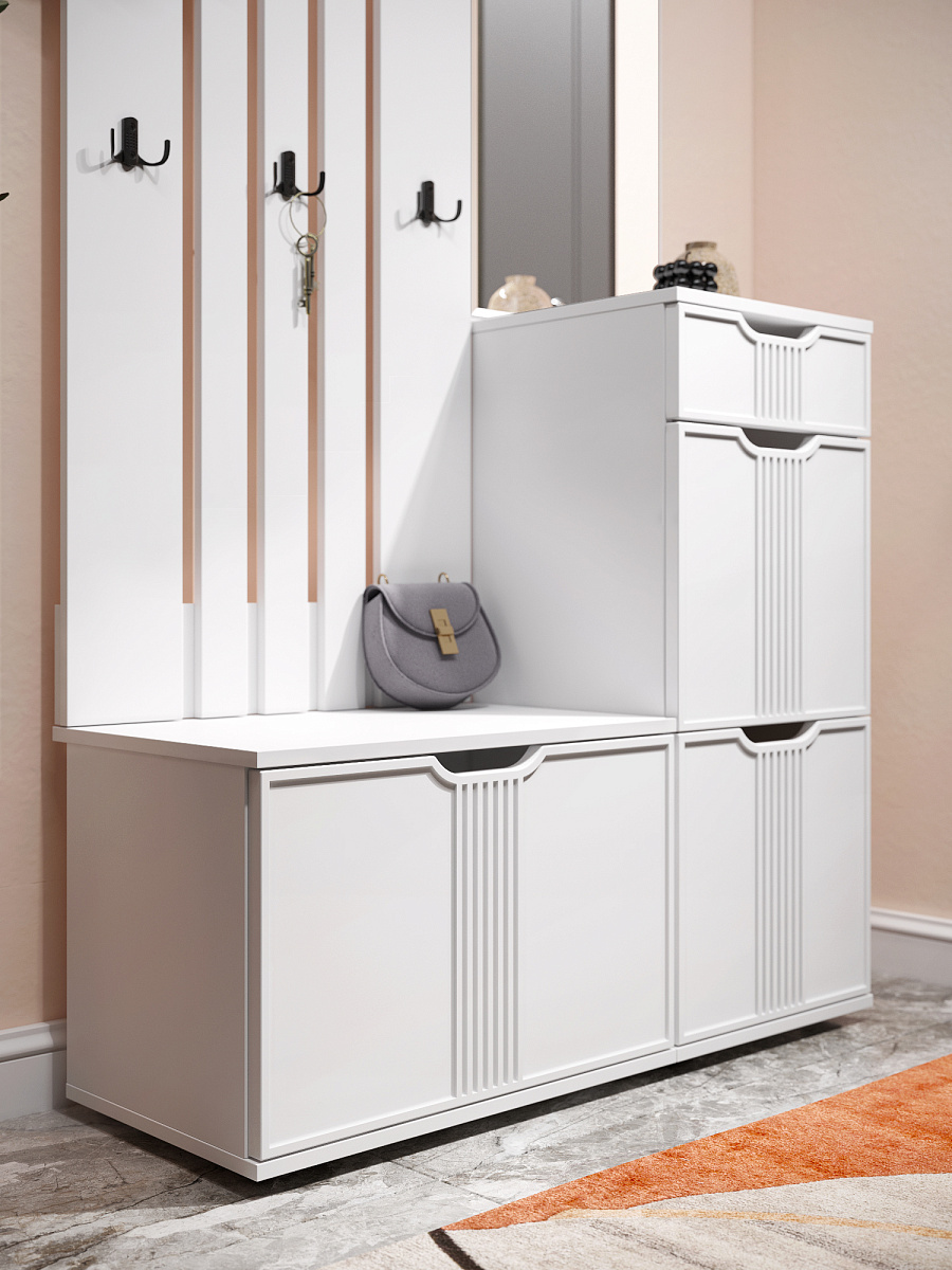 Тумба Эмилия ЭЛ-4 белый структурный/меренга