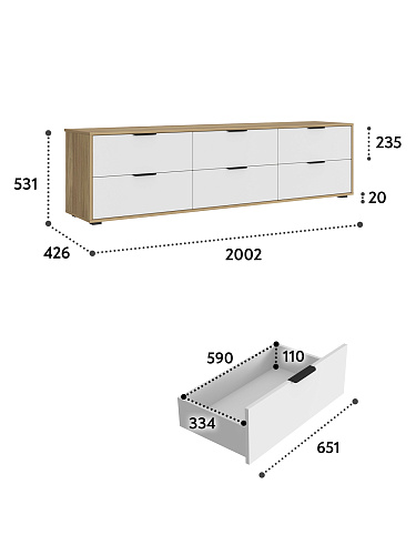 Тумба Оптима ОП-24 блэквуд ячменный/меренга