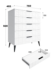 Комод Контемпо КТ-03 белый бриллиант/бланж